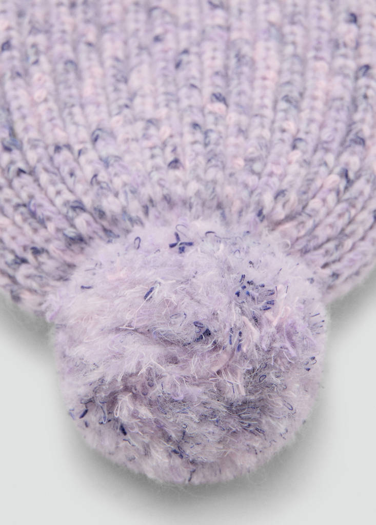 Mottled bobble hat — Lilac