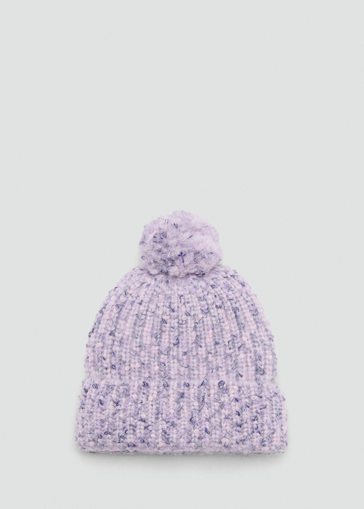 Mottled bobble hat — Lilac