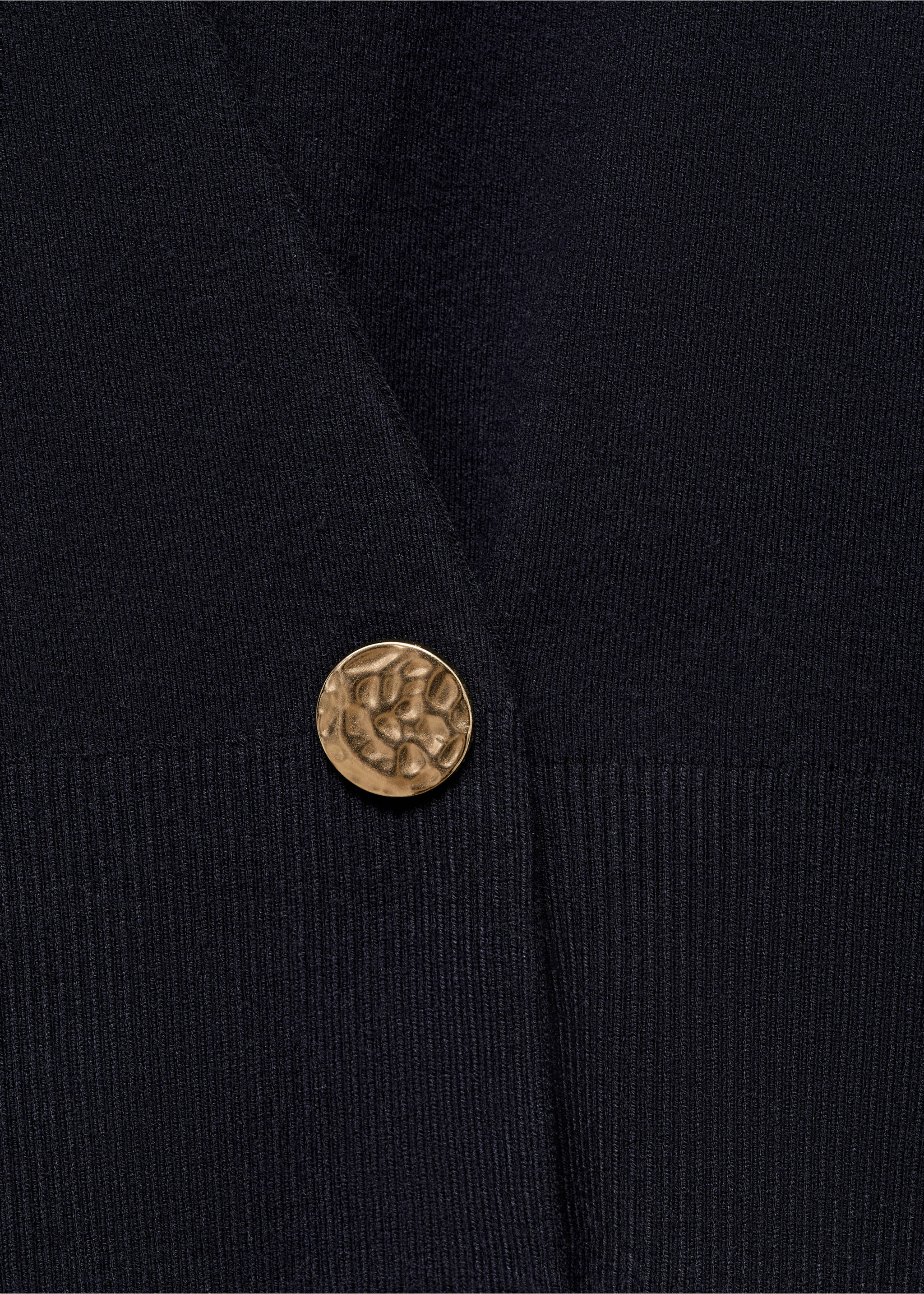 Cross-over cardigan with jewel button - Details of the article 8, Dark Navy. Ref: 17075982-00.