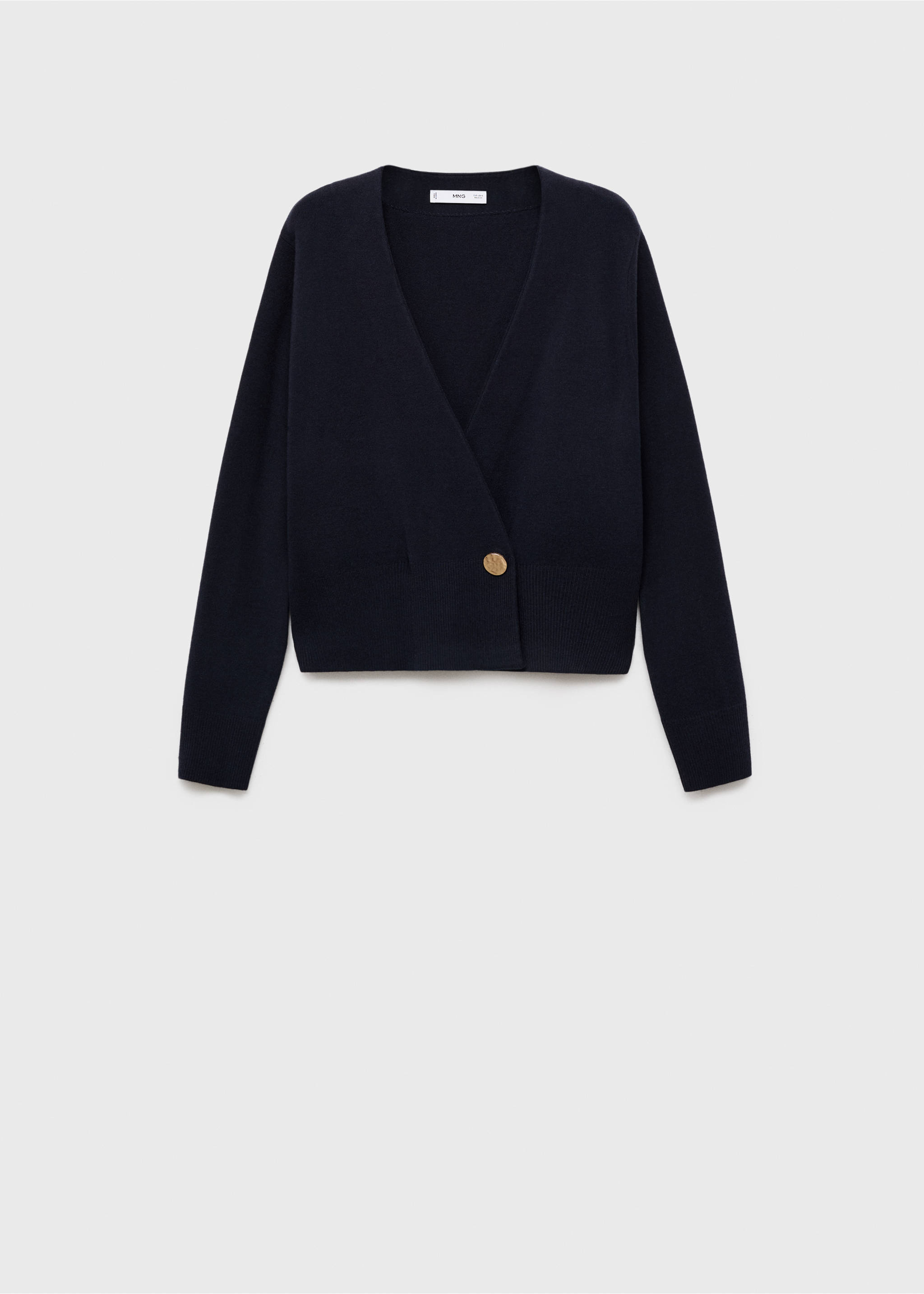 Cross-over cardigan with jewel button - Article without model, Dark Navy. Ref: 17075982-00.