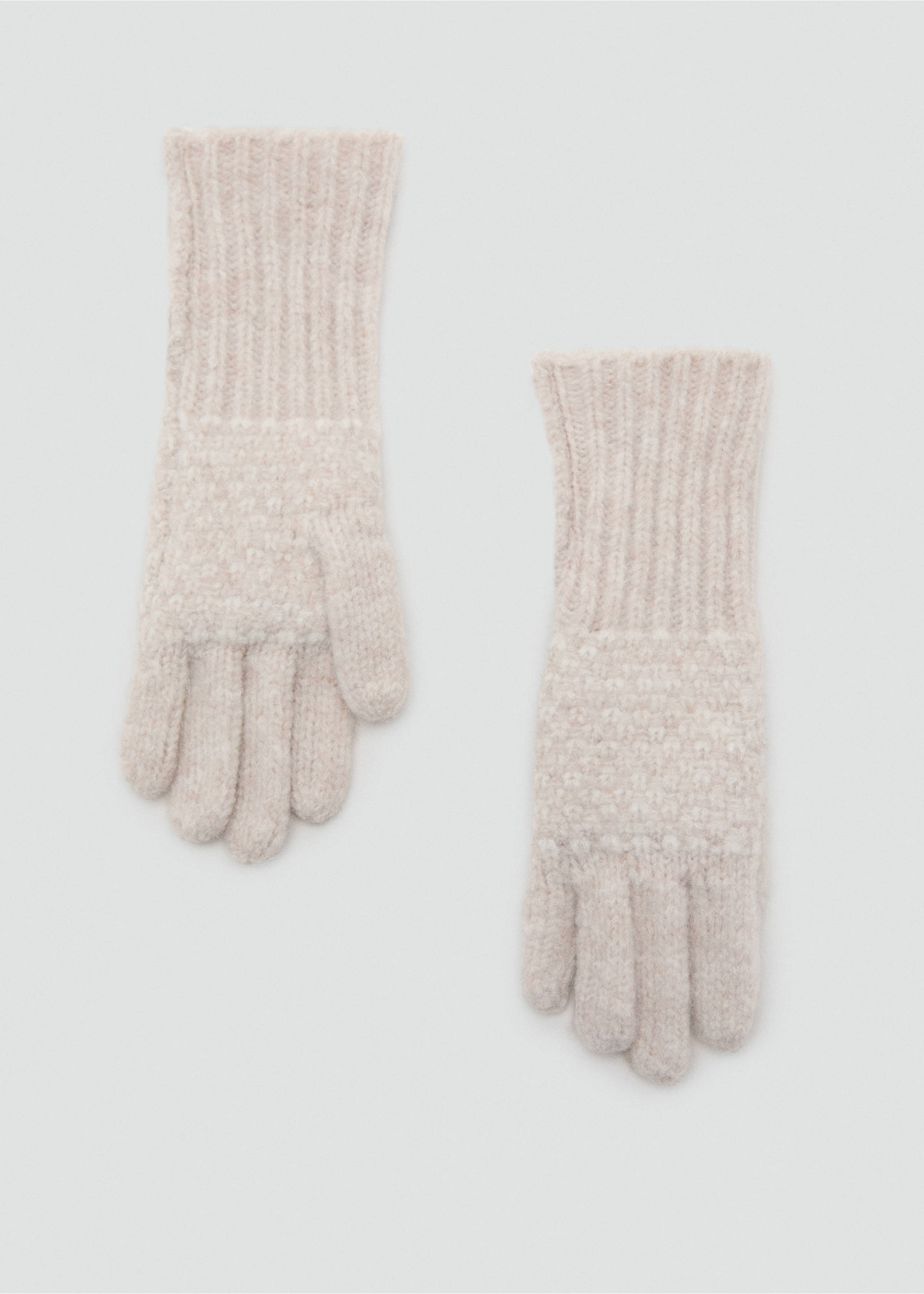 Combined knitted glove - Article without model, Sand. Ref: 17075983-00.