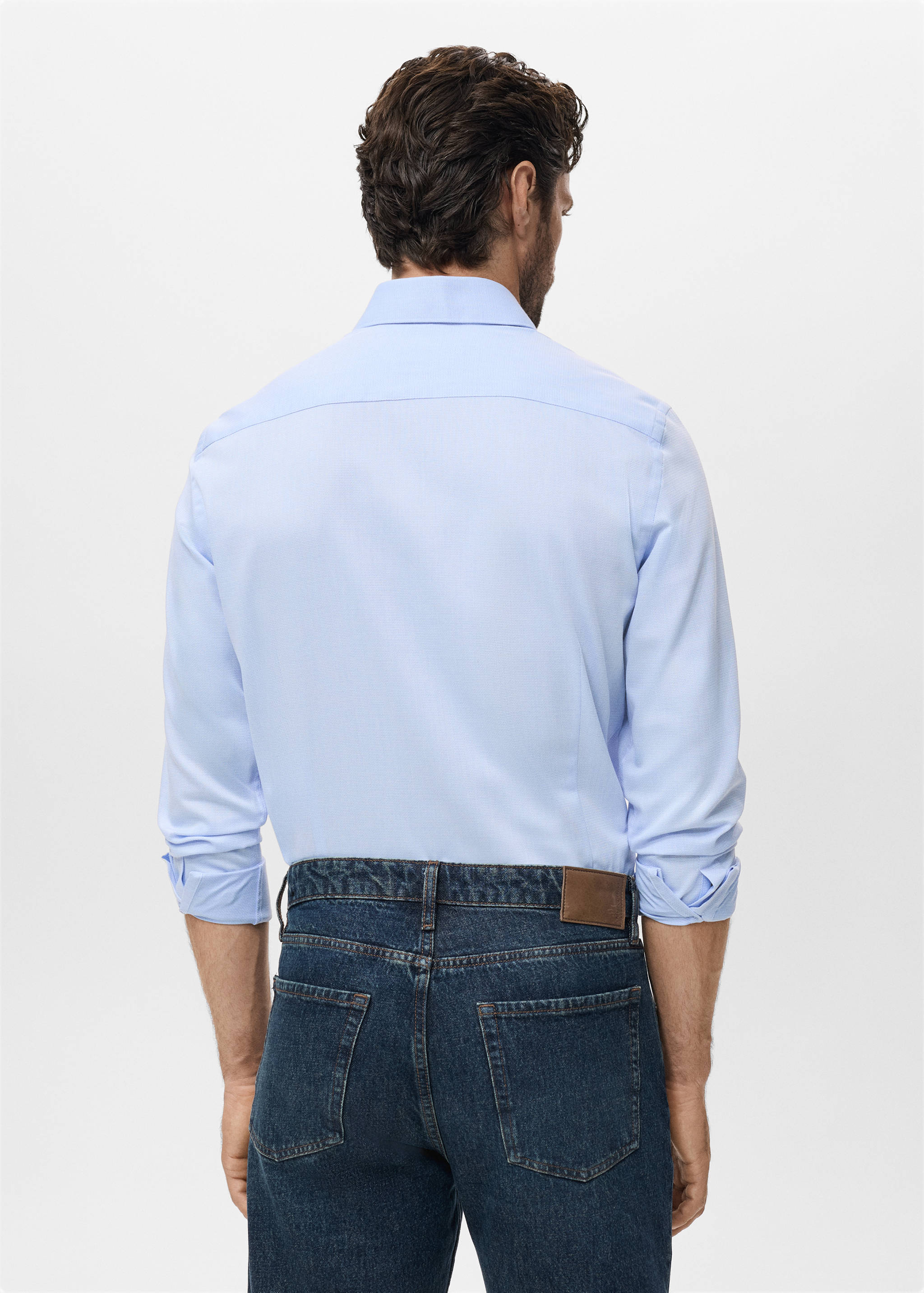 Рубашка приталенного кроя из хлопка - Обратная сторона изделия