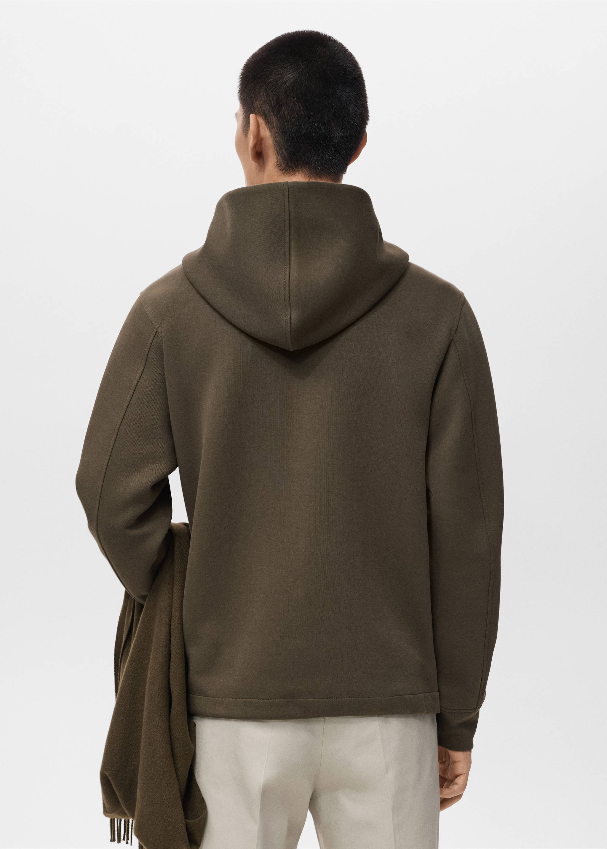 Sweatshirt com fecho de correr e capuz - Verso do artigo