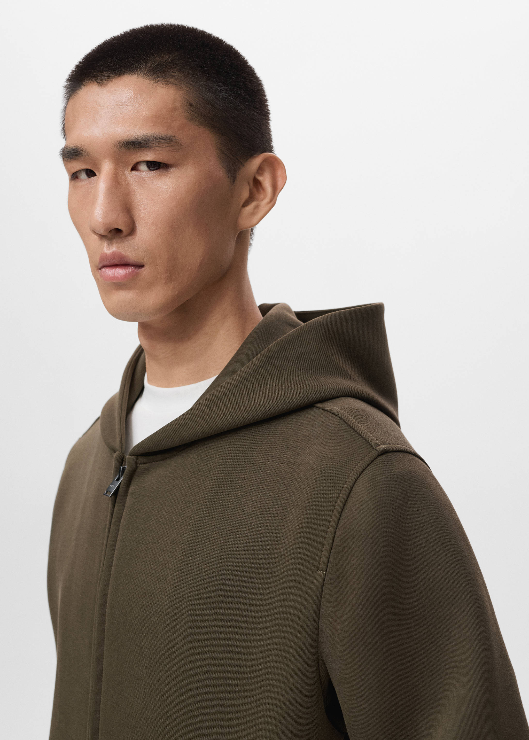 Sweatshirt com fecho de correr e capuz - Pormenor do artigo 1