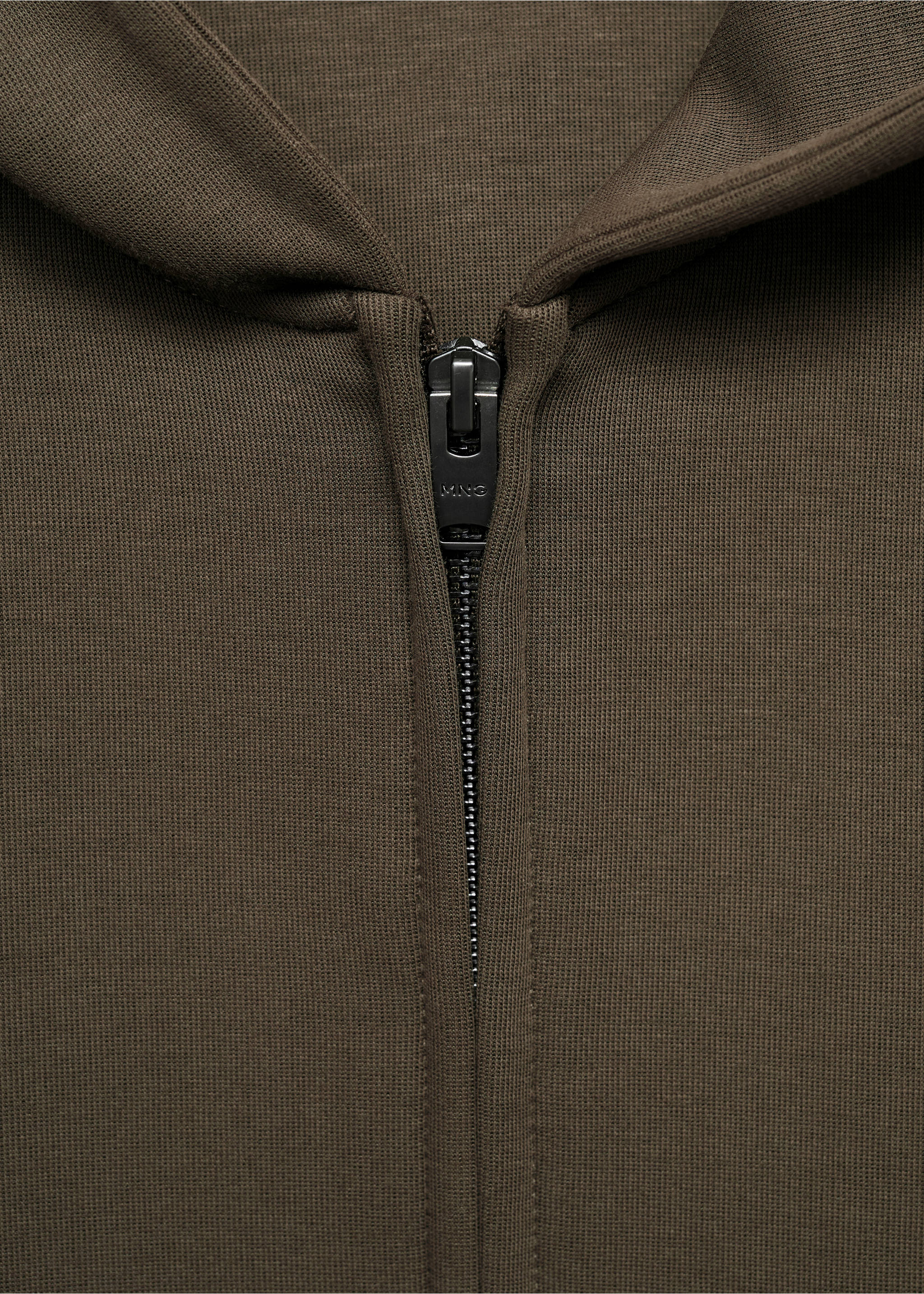 Sudadera cremallera capucha - Detalle del artículo 8, Oliva. Ref: 17075998-00.