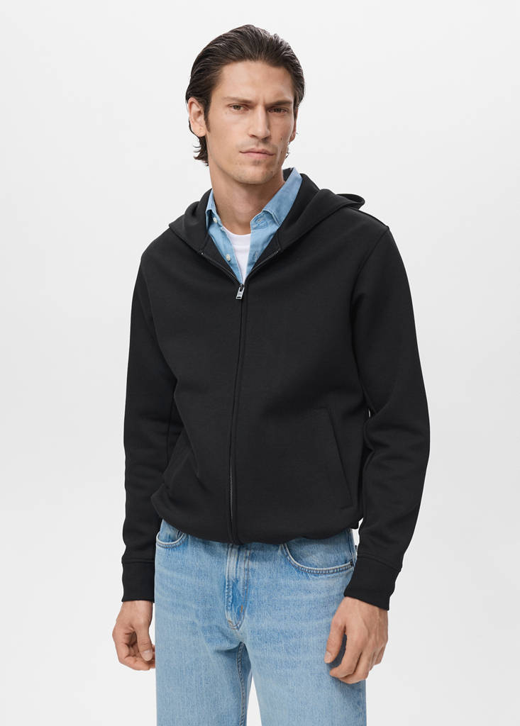 Zip-up hoodie — Black