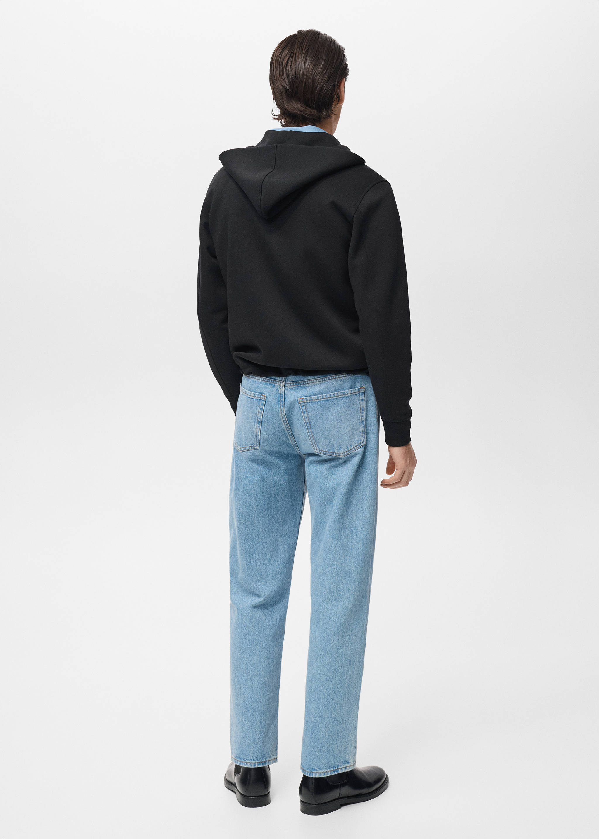 Sweatshirt com fecho de correr e capuz - Verso do artigo