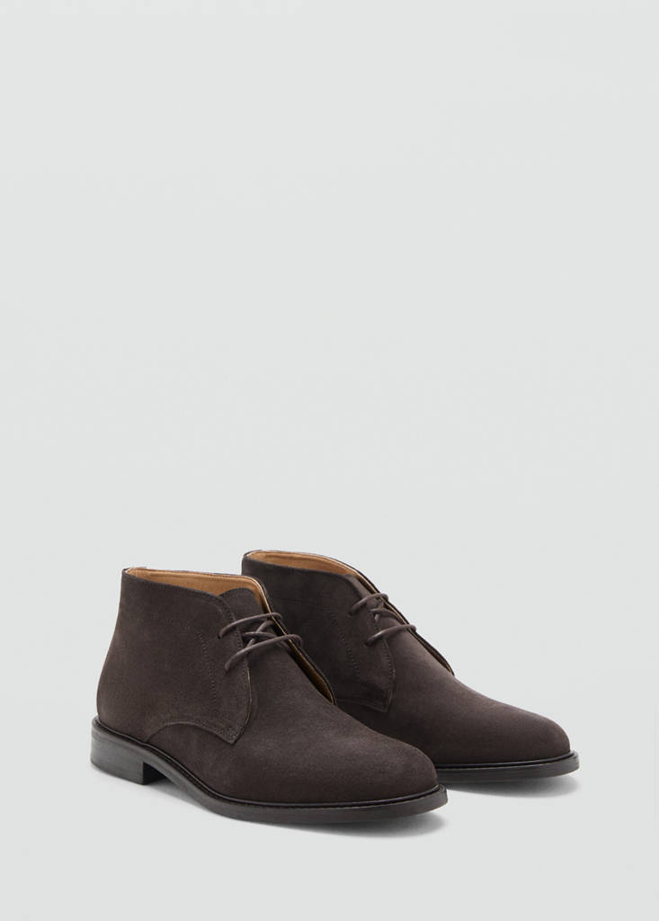 Suede leather ankle boots — Brown