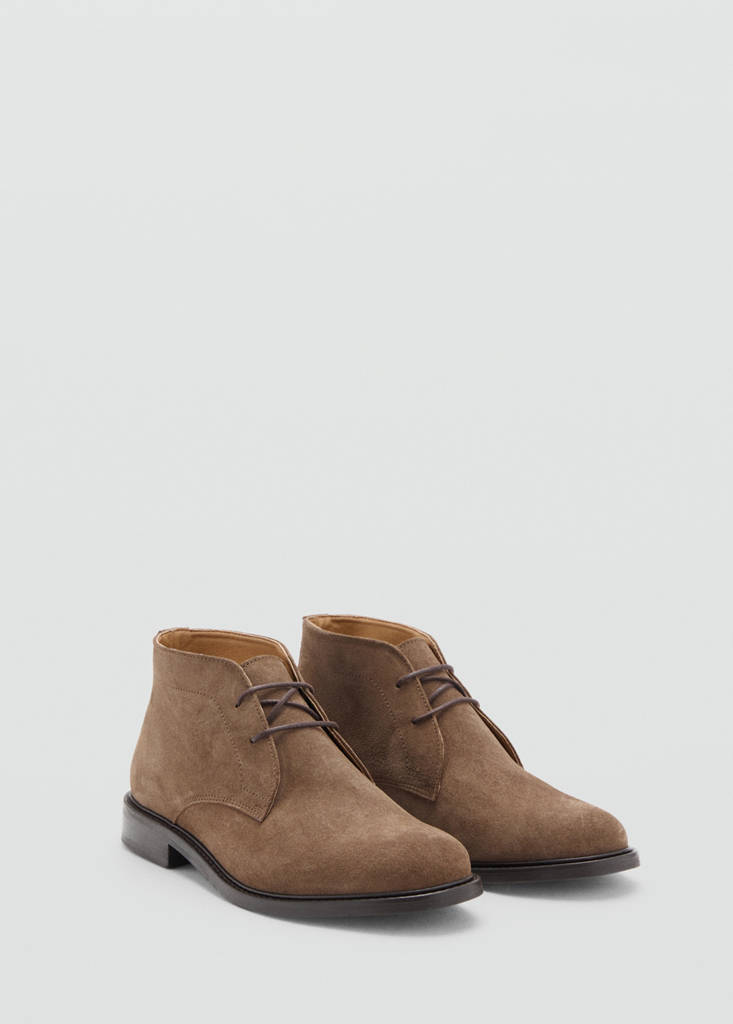 Suede leather ankle boots — Tobacco Brown