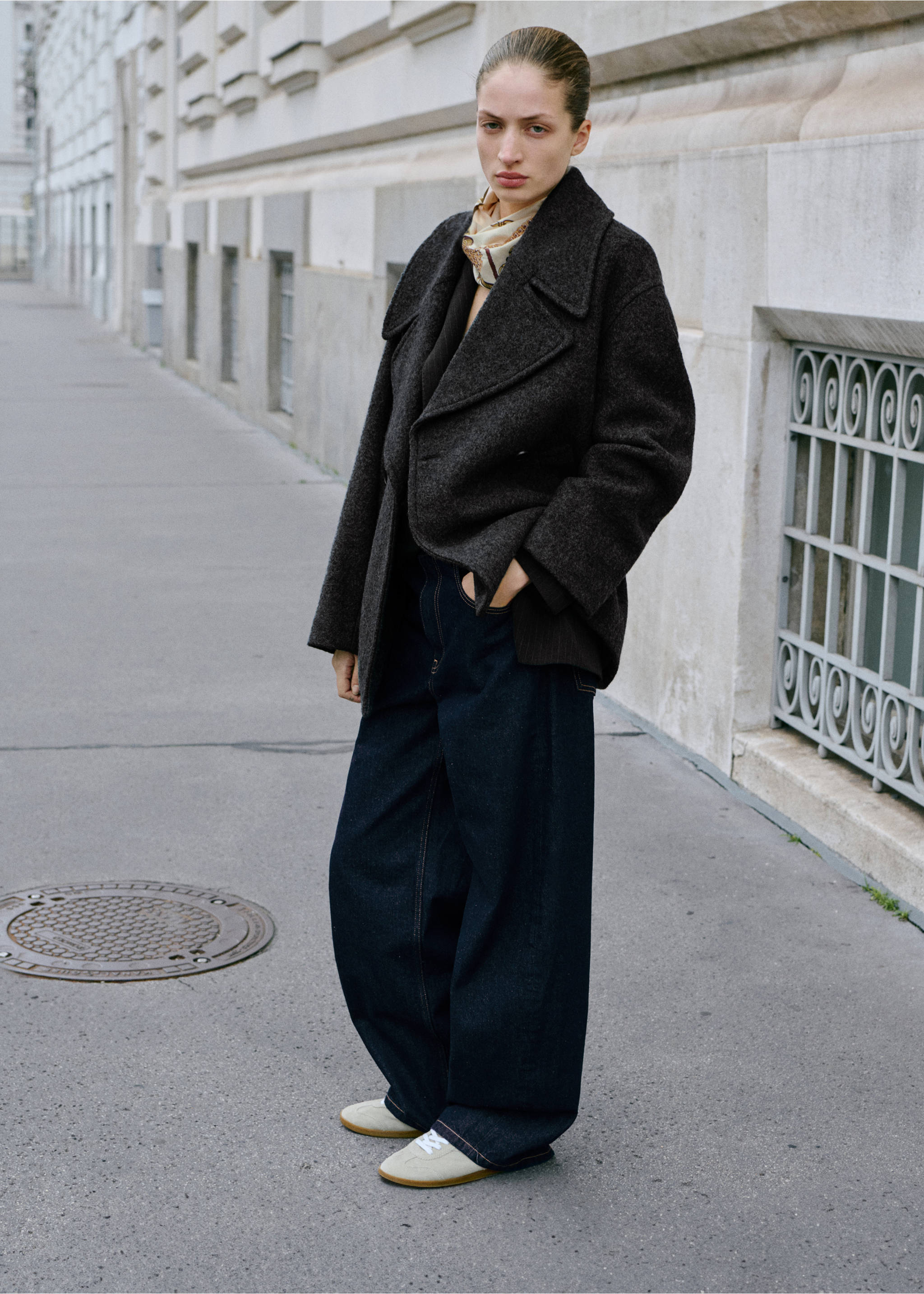 Jean barrel taille normale rinse wash - Plan général, Bleu. Ref: 17076001-00.