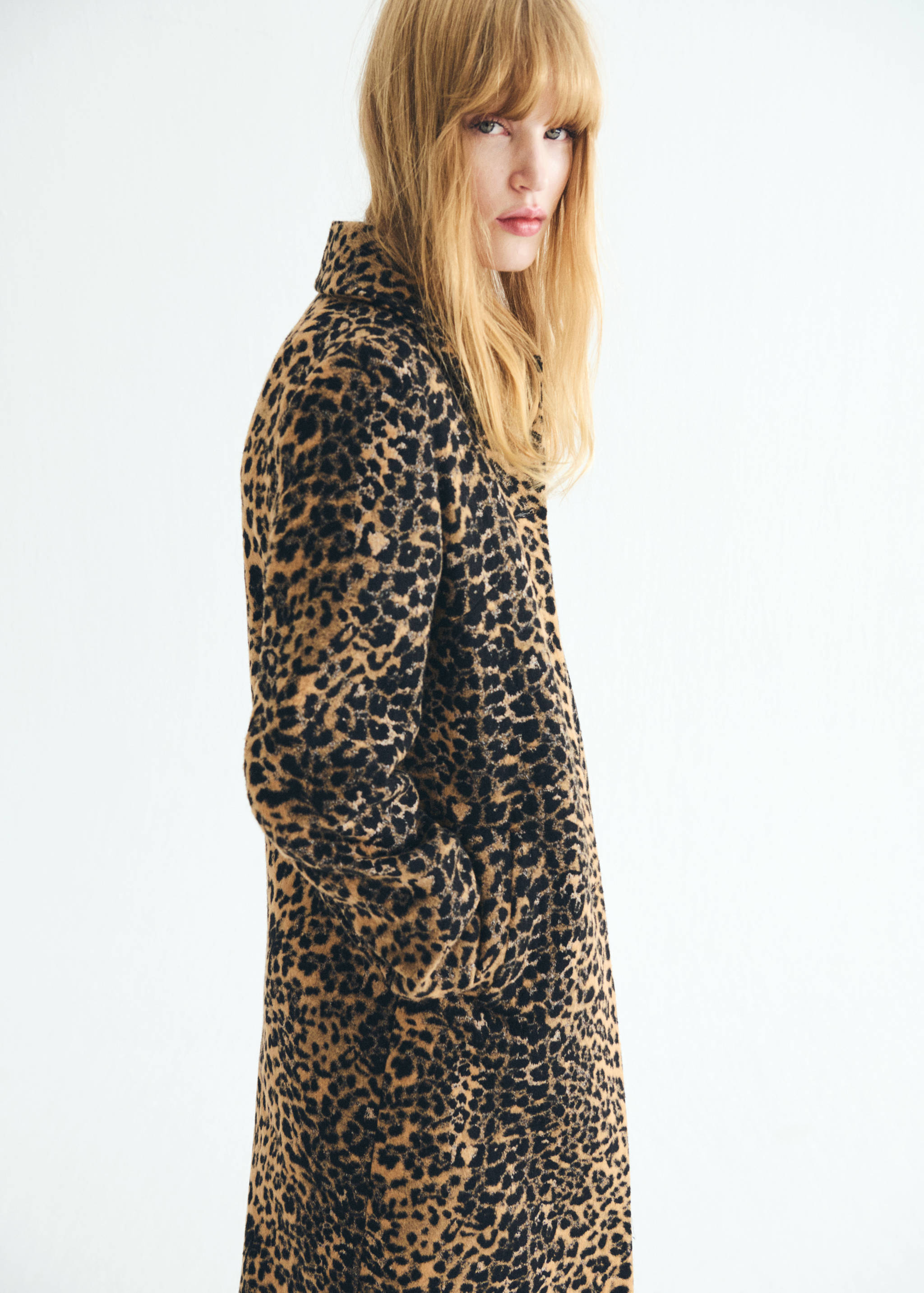 Leopard-print long coat - Medium plane