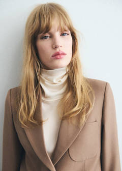 Wool-blend suit jacket with pockets — Medium Brown 4