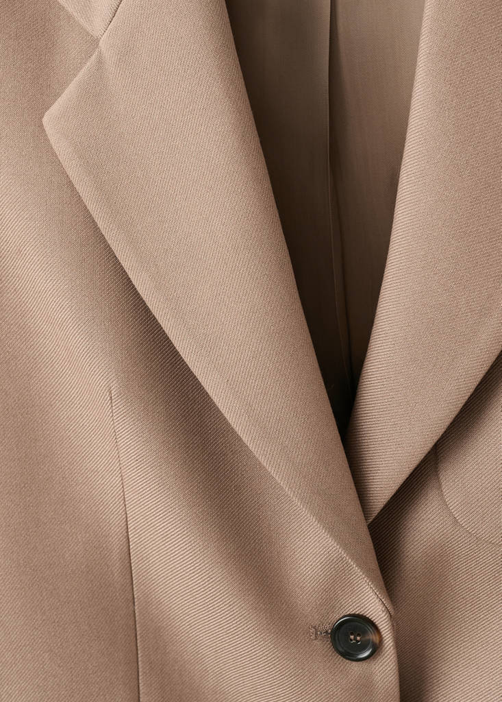 Wool-blend suit jacket with pockets — Medium Brown