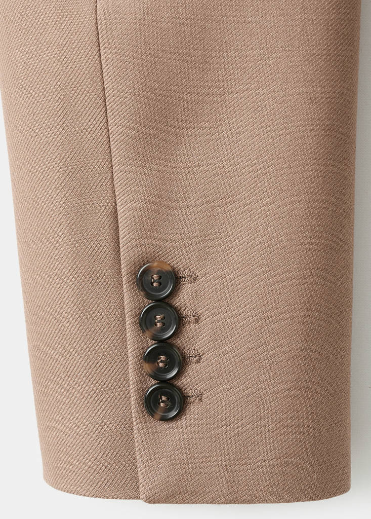 Wool-blend suit jacket with pockets — Medium Brown