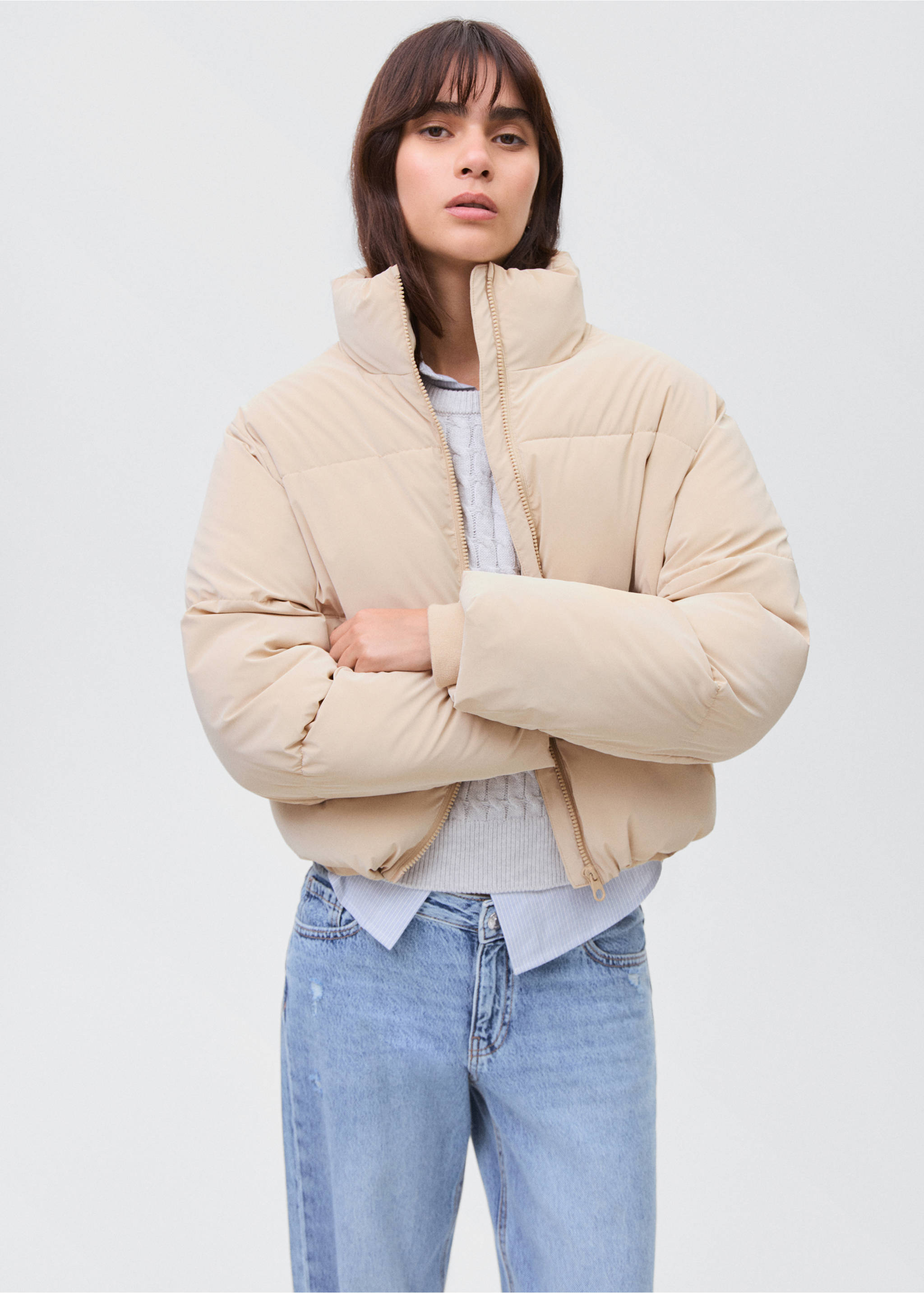 Soft quilted anorak - Medium plane, Beige. Ref: 17076325-00.