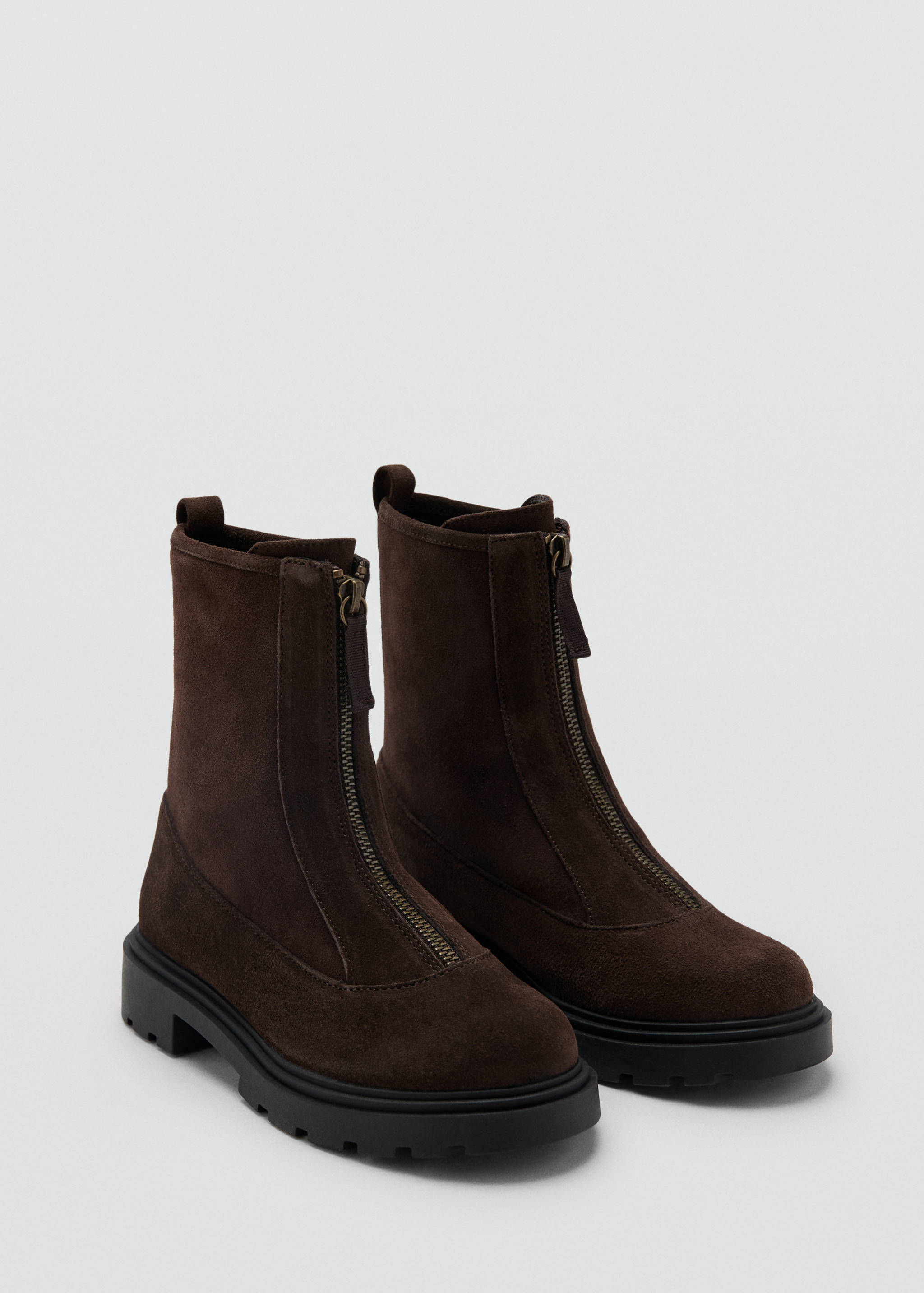 Zipped leather ankle boots - Medium plane