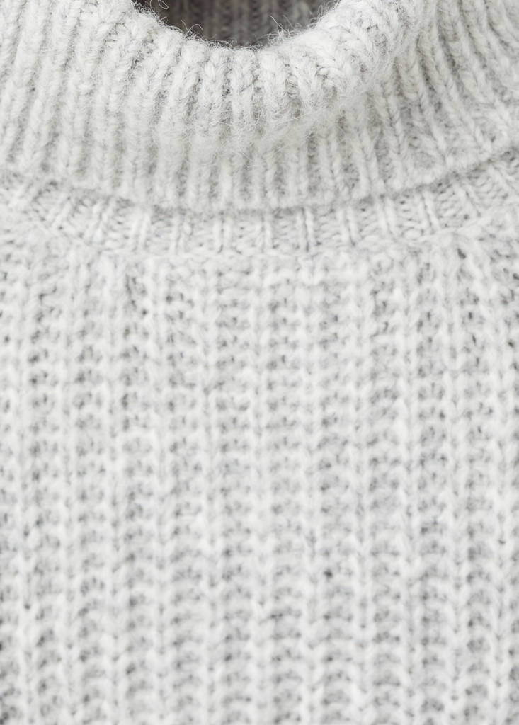 Turtleneck knit sweater — Light Heather Grey