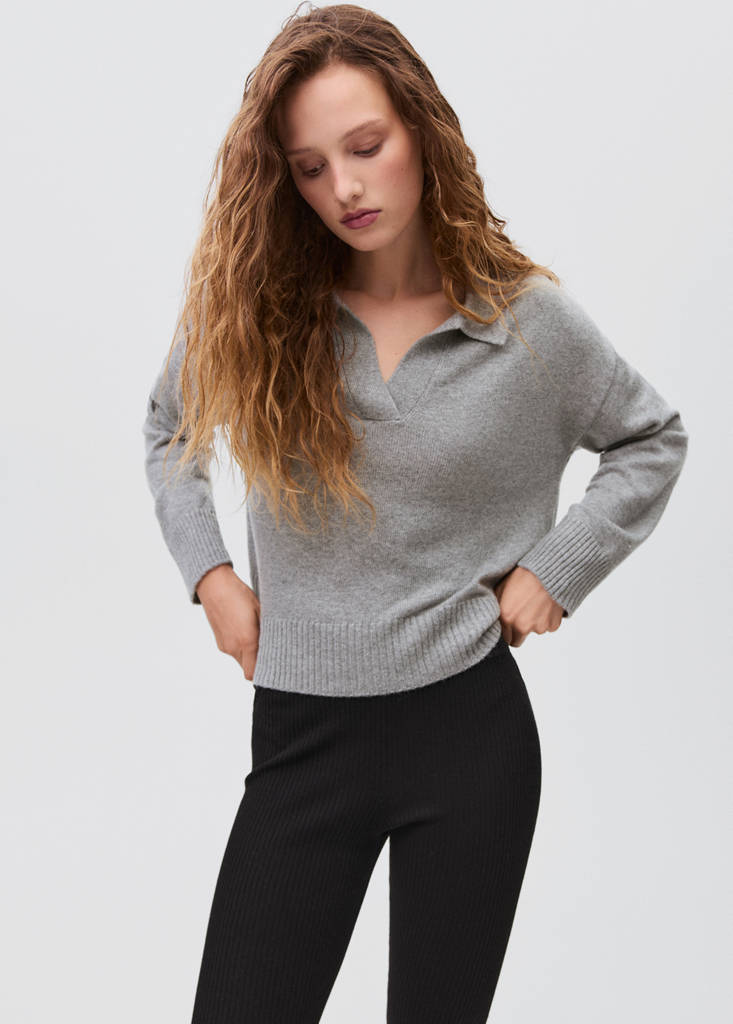 Ribbed flared trousers — Black