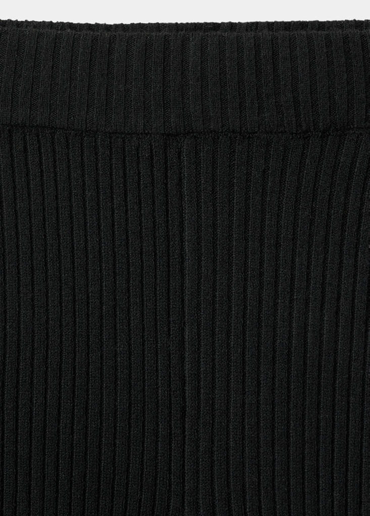 Ribbed flared trousers — Black