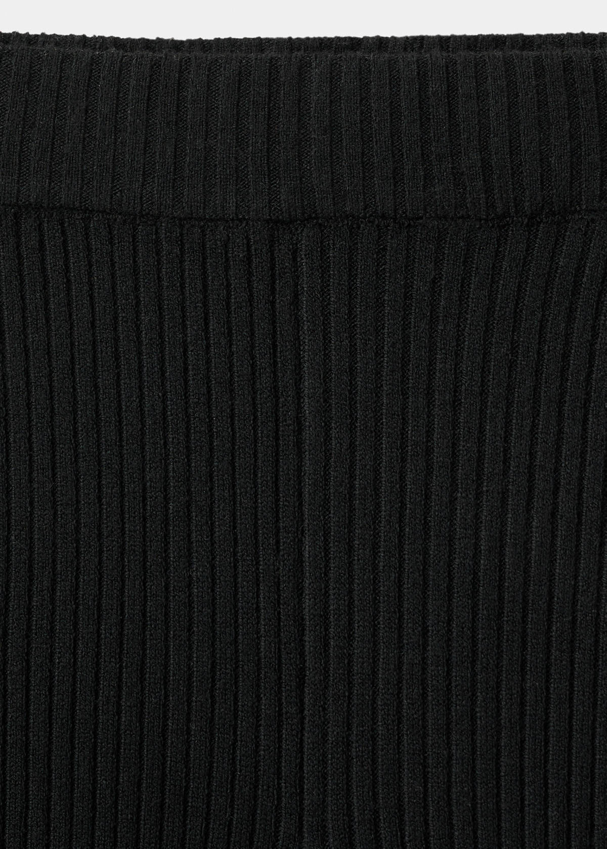 Ribbed flared trousers — Black
