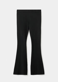 Ribbed flared trousers — Black 3