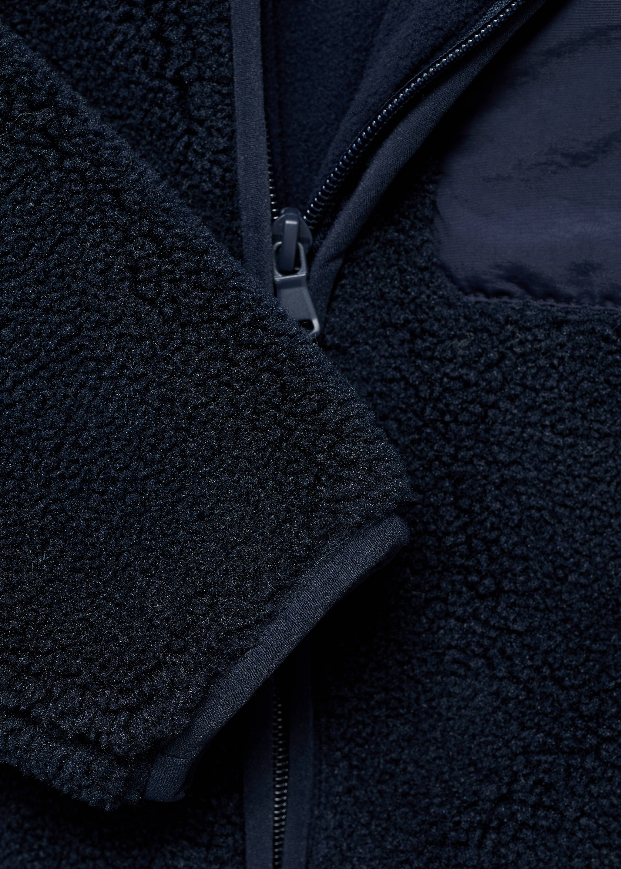 Chaqueta tejido polar - Detalle del artículo 8, Azul marino. Ref: 17076333-00.