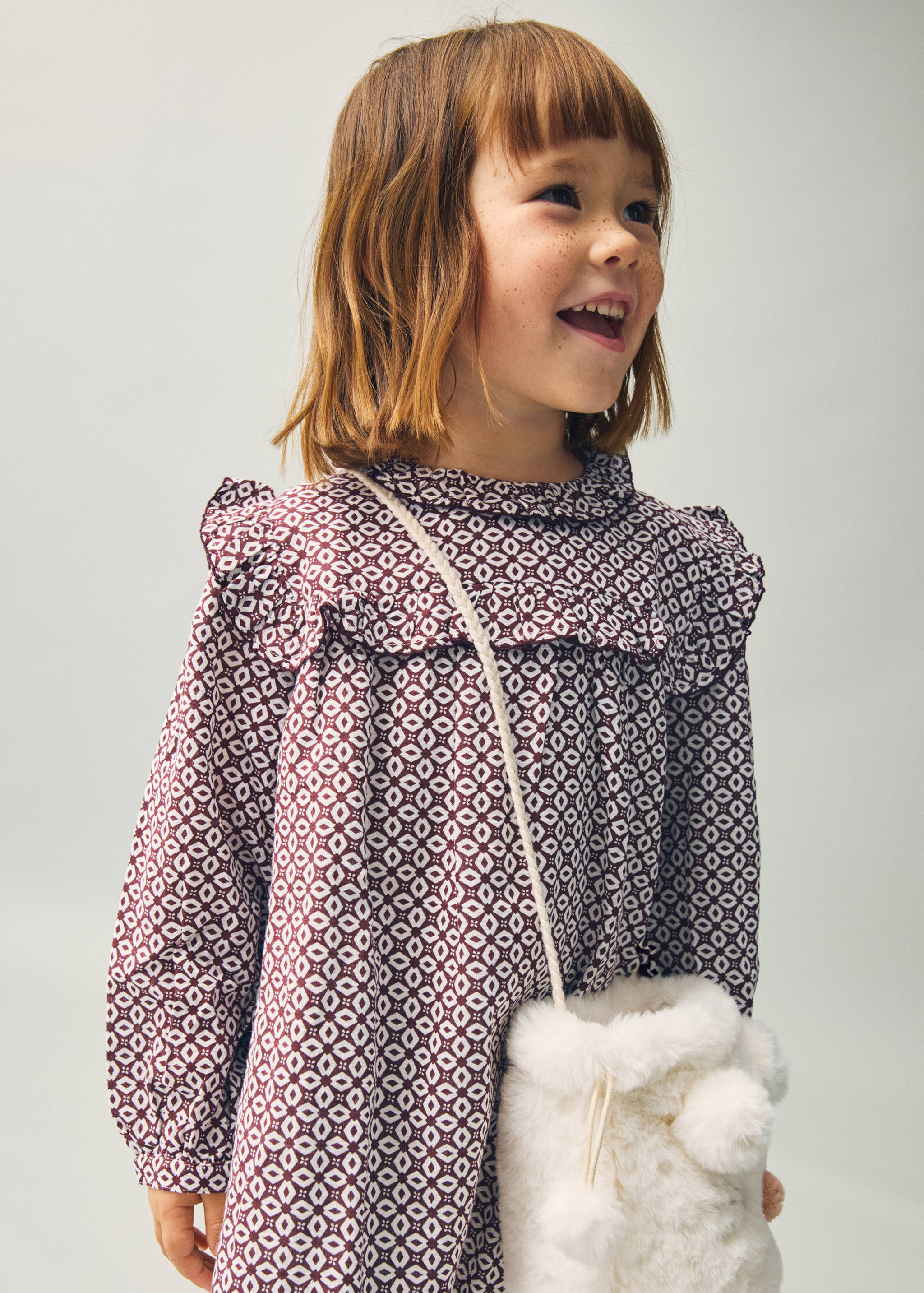 Vestido estampado volantes - Plano general