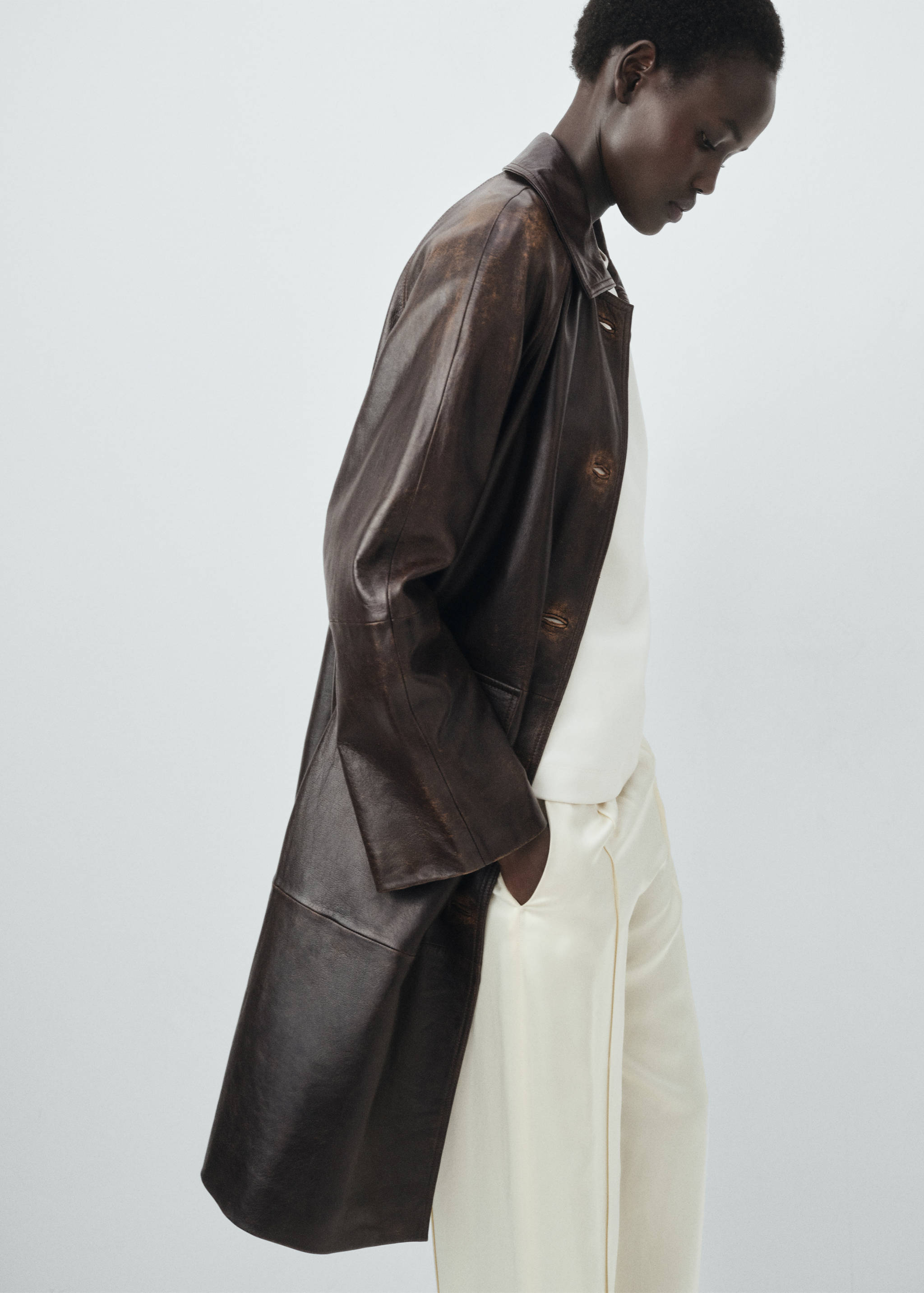100% leather full-length coat - Details of the article 2