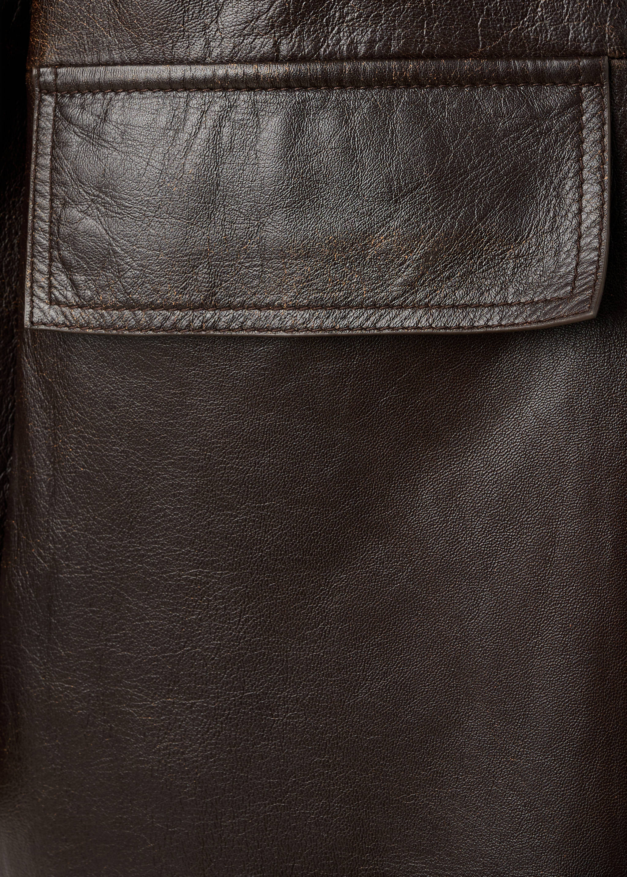 100% leather full-length coat - Details of the article 0