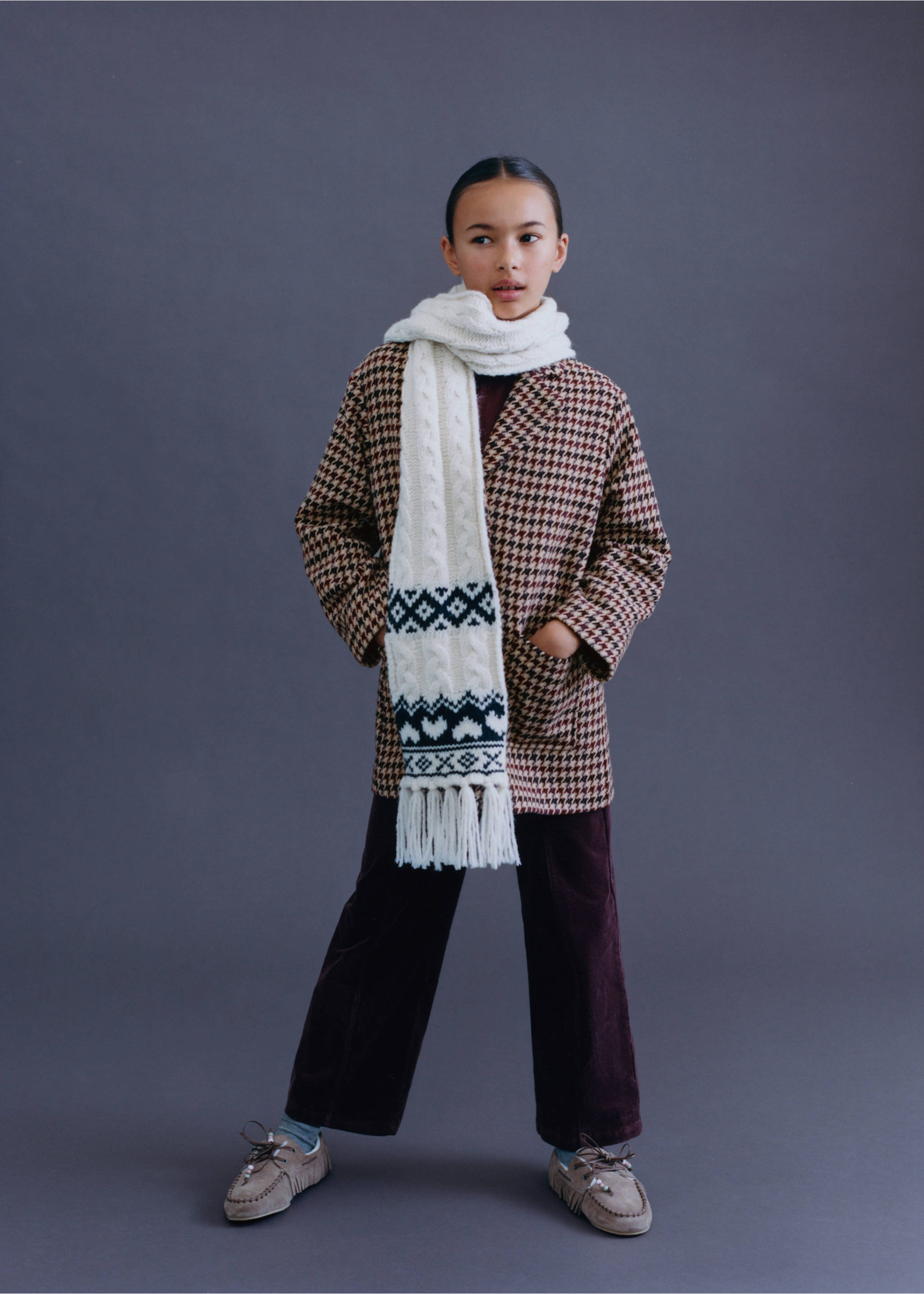 Knit scarf - Details of the article 5, Ecru. Ref: 17076345-00.