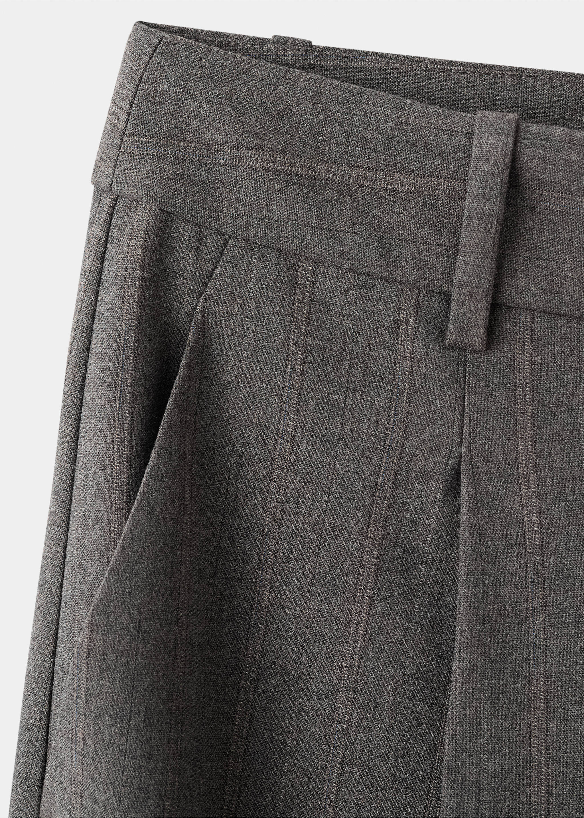 Pleated wide leg trousers - Details of the article 8, Grey. Ref: 17076349-00.