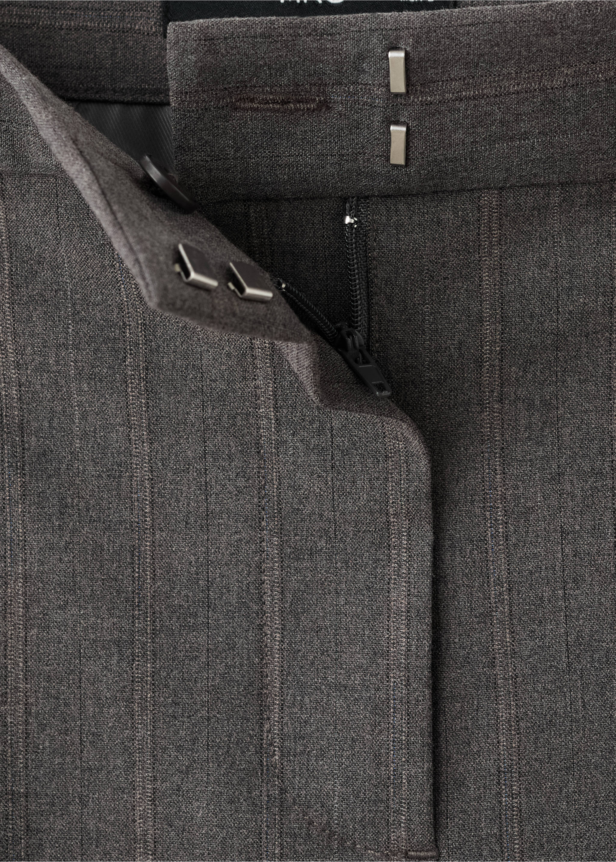 Pleated wide leg trousers - Details of the article 0, Grey. Ref: 17076349-00.