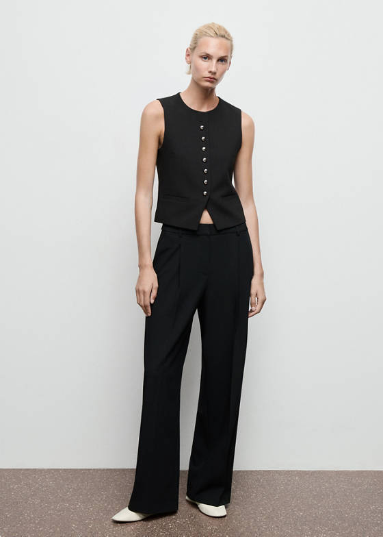 Pileli wide leg pantolon