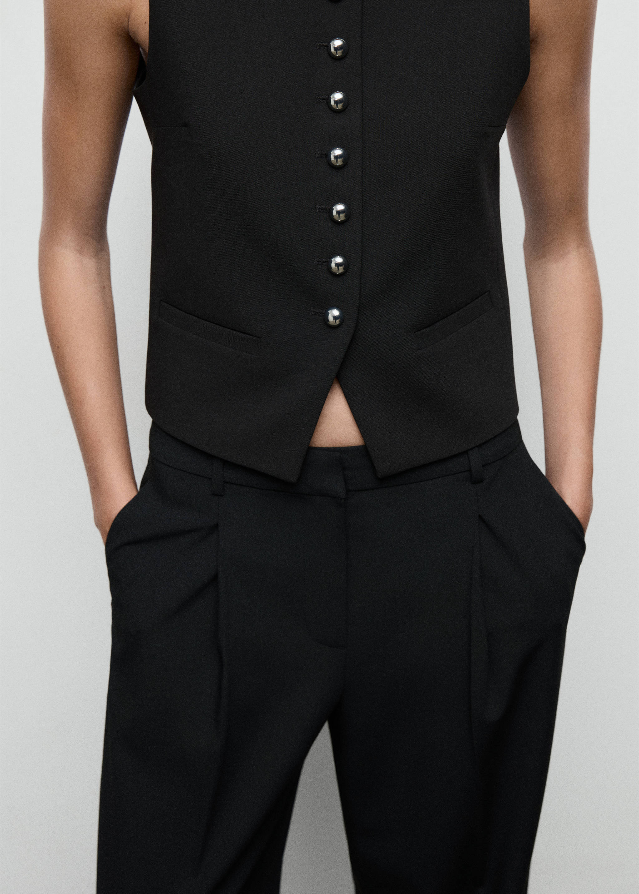 Pleated wide leg trousers - Details of the article 1