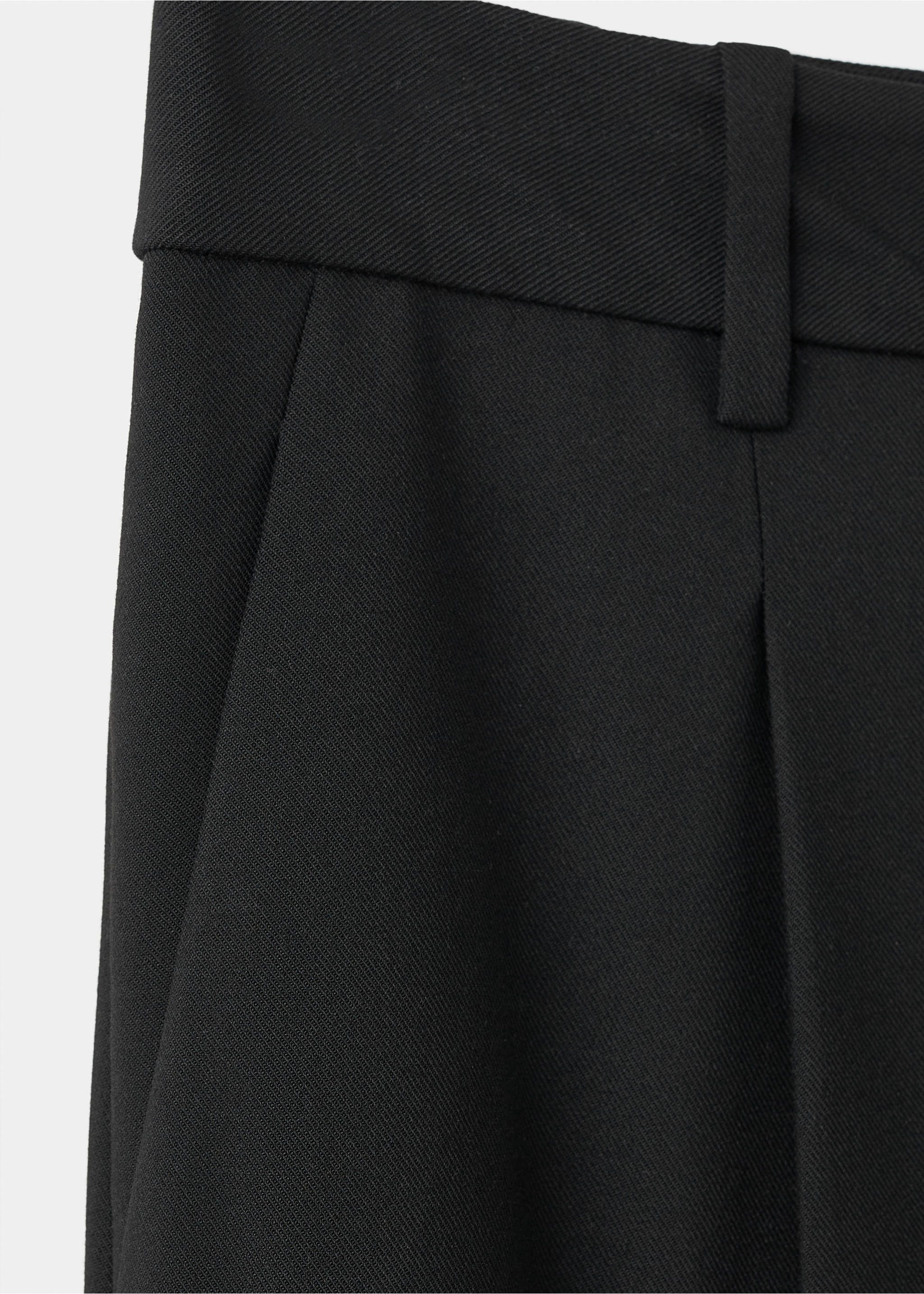 Pleated wide leg trousers - Details of the article 0, Black. Ref: 17076349-00.