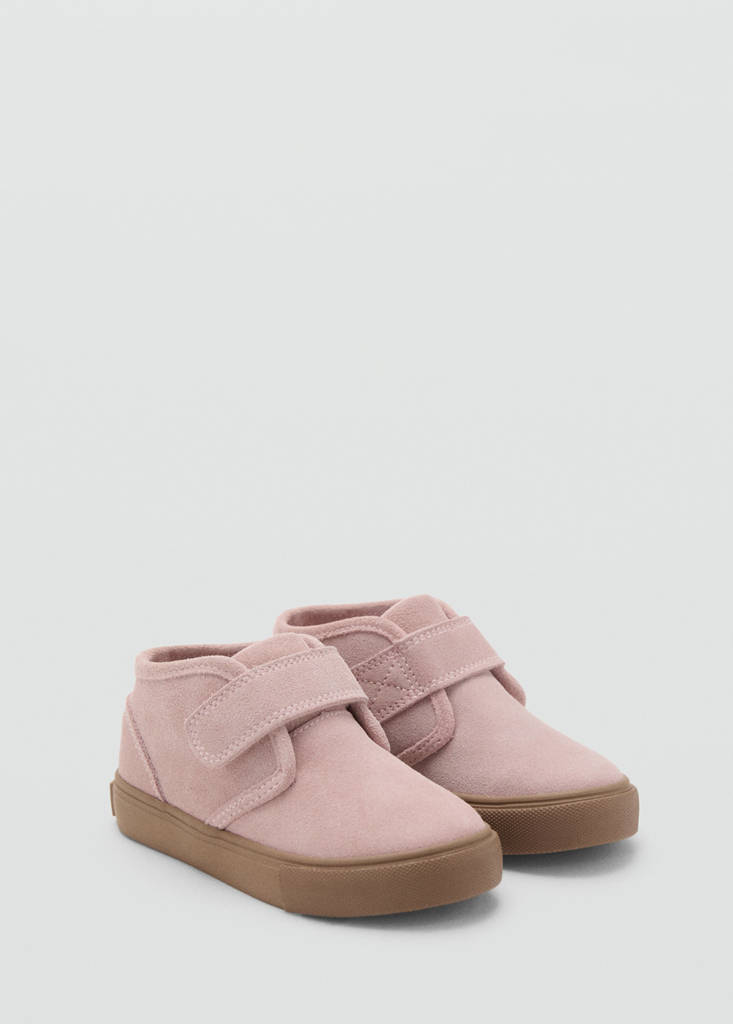 Velcro leather shoes — Pastel Pink