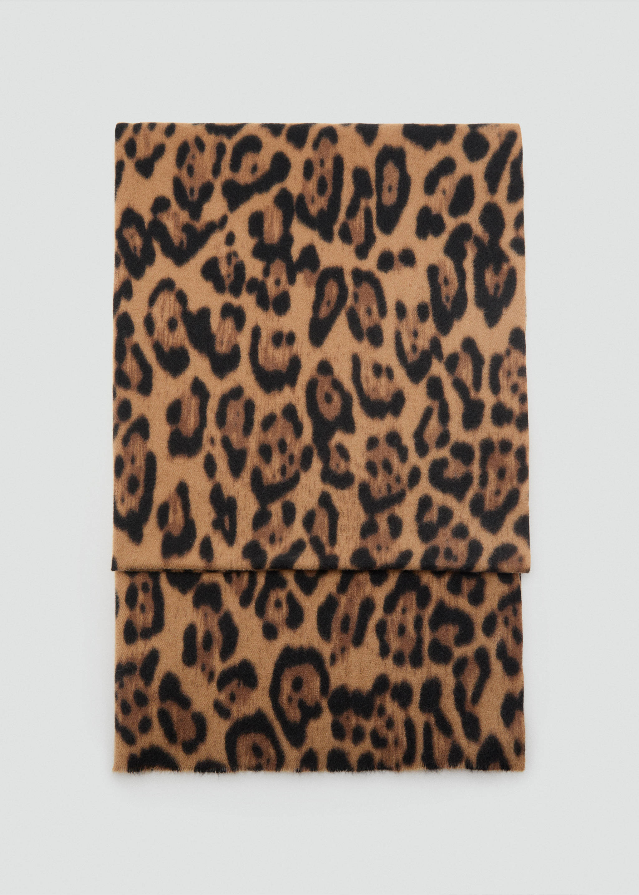 Leopard-print scarf - Article without model, Brown. Ref: 17076351-00.