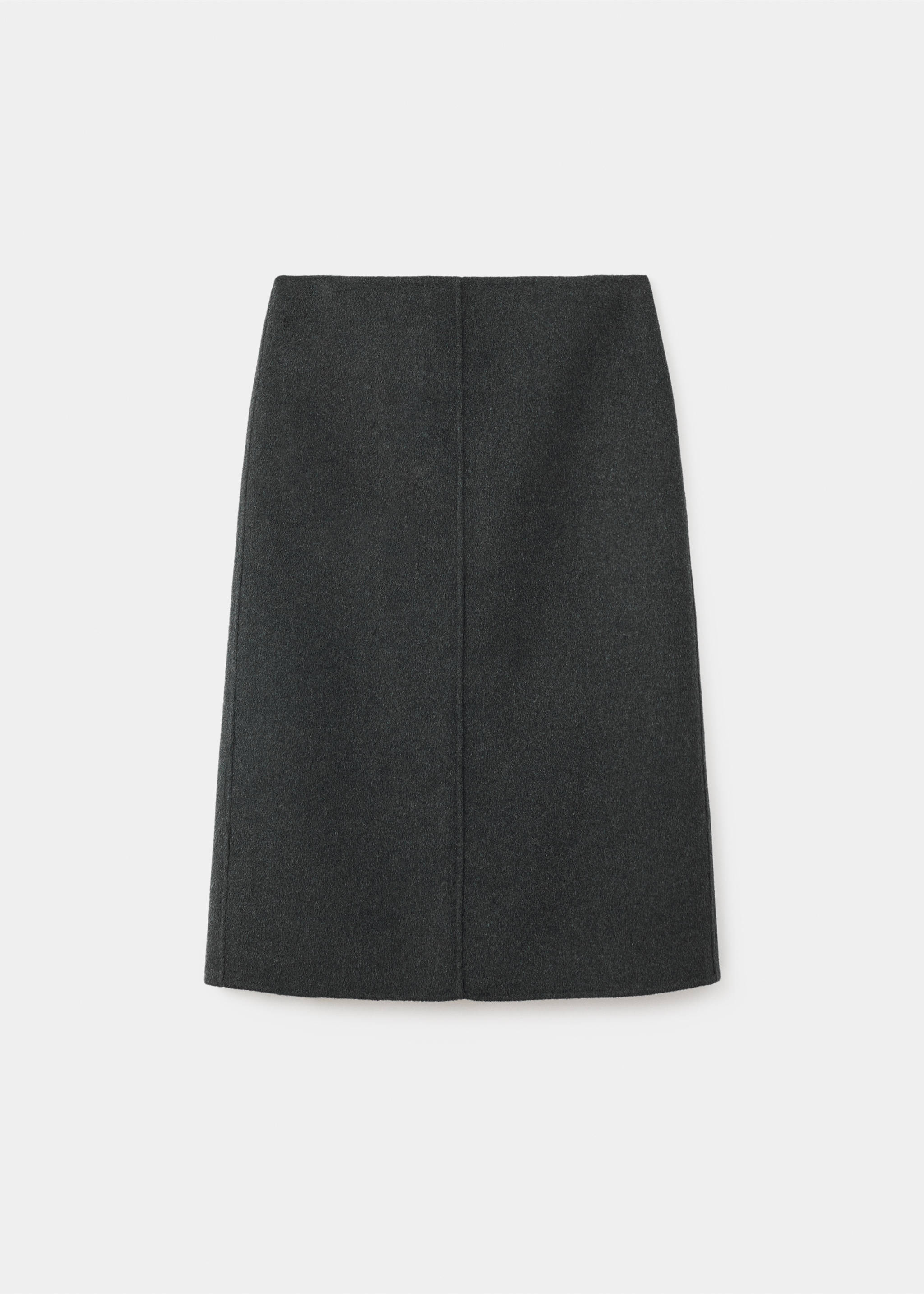 Wool midi-skirt with slit - Article without model, Grey. Ref: 17076356-00.