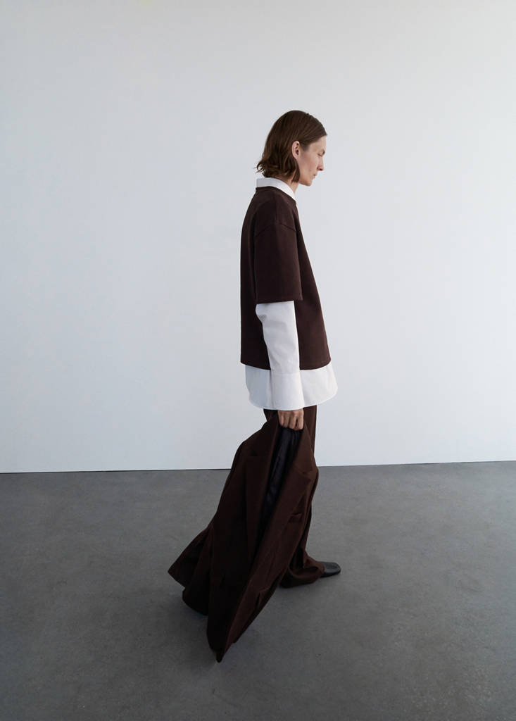 Oversized cotton t-shirt — Brown