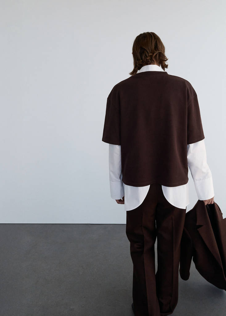 Oversized cotton t-shirt — Brown