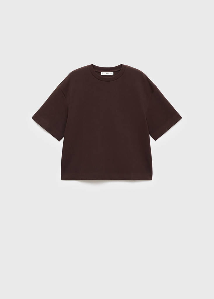 Oversized cotton t-shirt — Brown