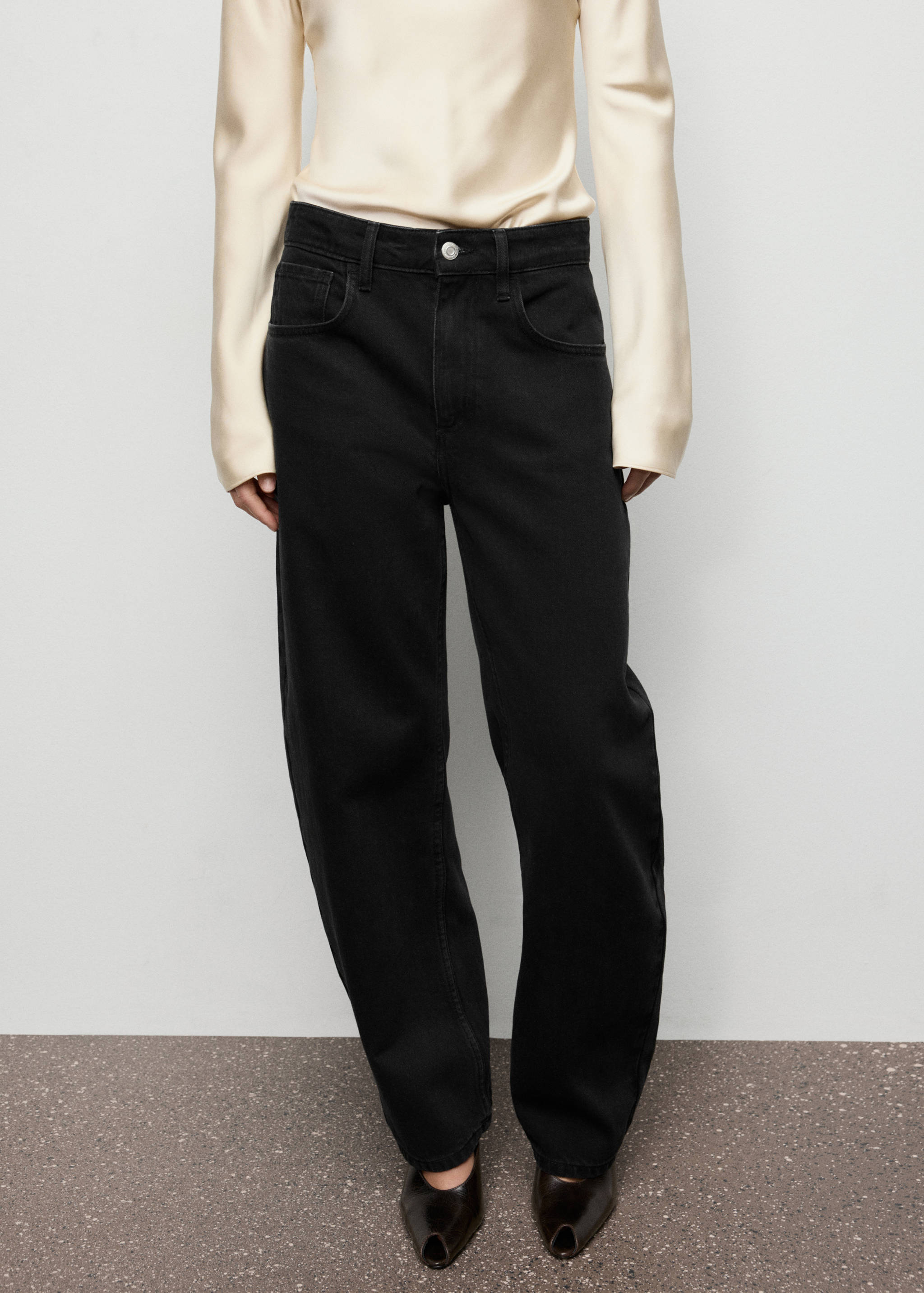High-waisted barrel jeans - Medium plane