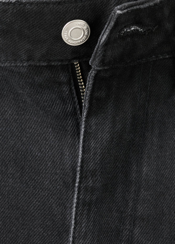 High-waisted barrel jeans — Black denim