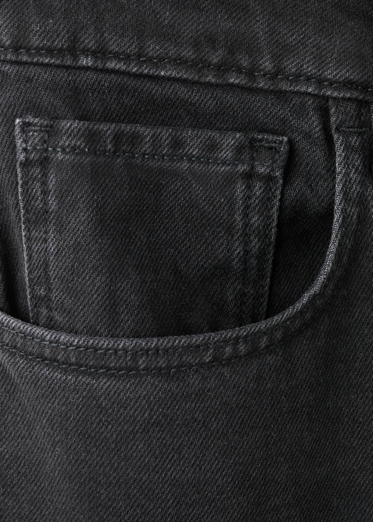 High-waisted barrel jeans — Black denim