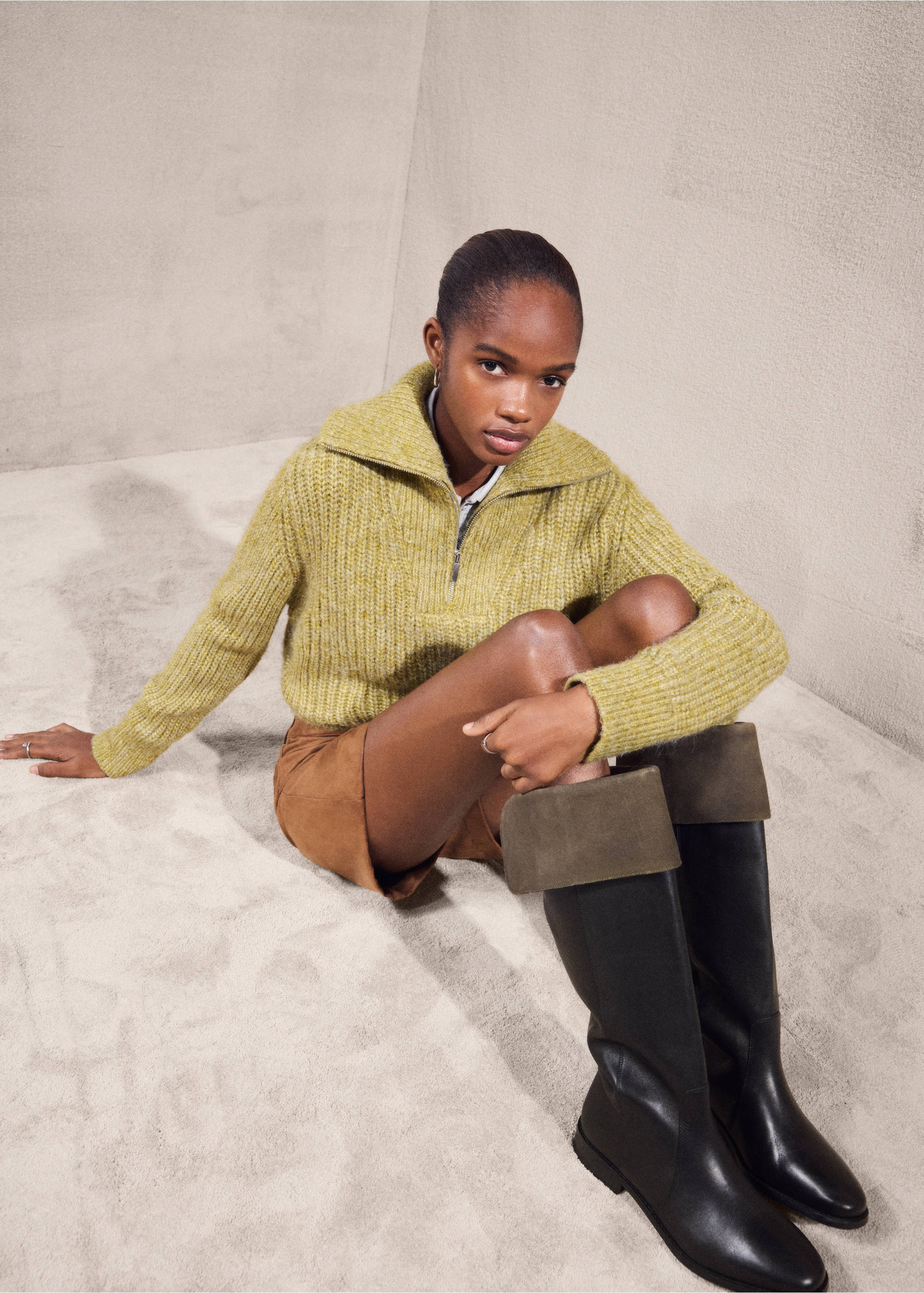 Suede high boots - General plane, Black. Ref: 17076721-00.