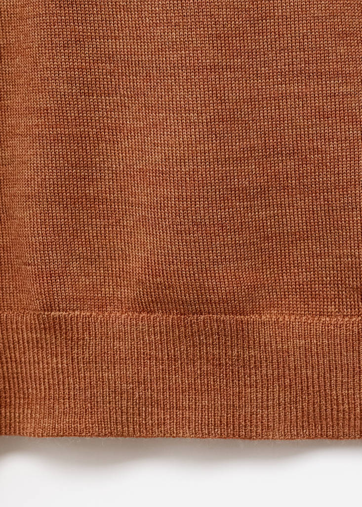 V-neck wool sweater — Burnt Orange