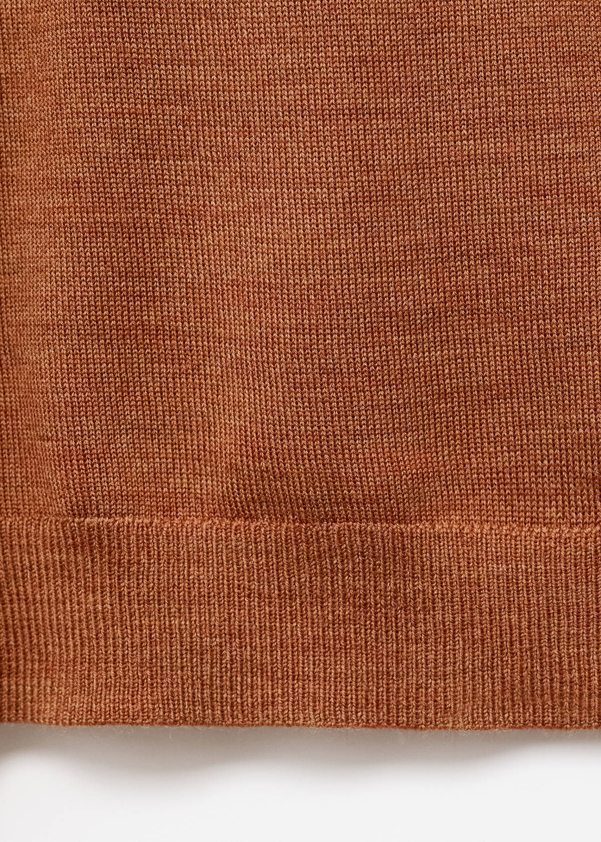 V-neck wool sweater — Burnt Orange