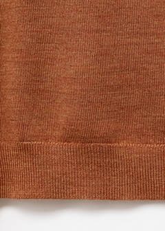 V-neck wool sweater — Burnt Orange 8