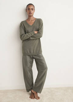 V-neck wool sweater — Green 2