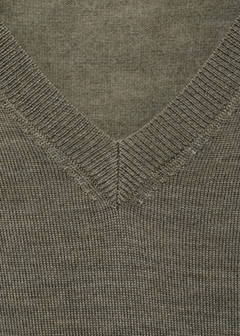 V-neck wool sweater — Green 6